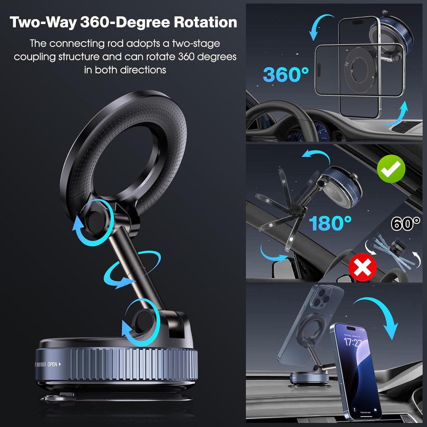 MagLock 360° Foldable Magnetic Phone Mount