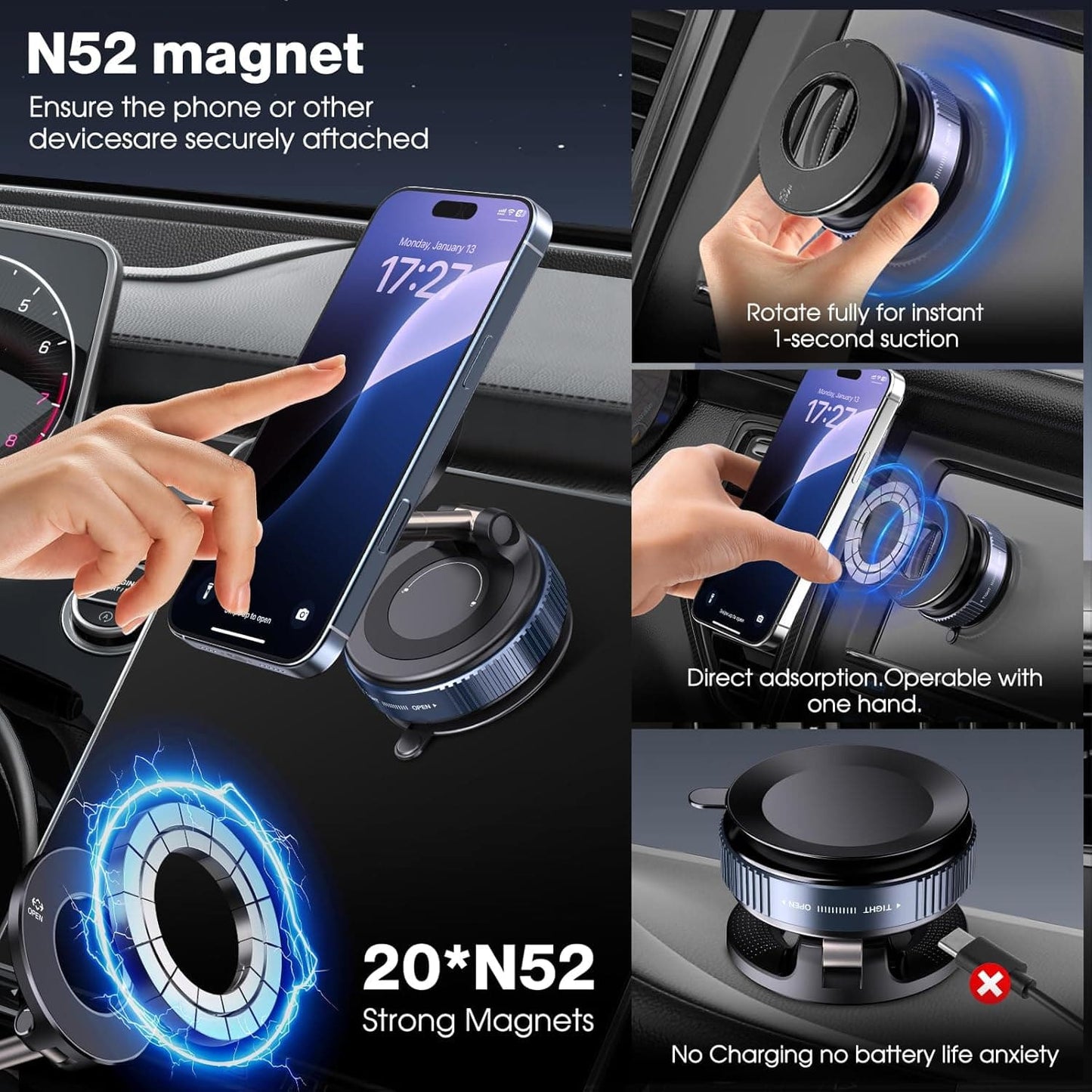 MagLock 360° Foldable Magnetic Phone Mount